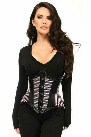 Top Drawer Pink Burlesque Underwire Curvy Cut Waist Cincher Corset - Daisy Corsets