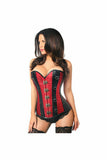 Top Drawer Wine Brocade & Faux Leather Steel Boned Corset