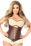 Top Drawer Faux Leather Steel Boned Ren Faire Corset - Daisy Corsets