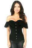 Top Drawer Black Velvet Off-The-Shoulder Steel Boned Corset - Daisy Corsets