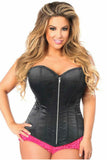 Top Drawer Black Satin Steel Boned Corset - Daisy Corsets