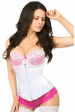 Top Drawer White Satin Underbust Steel Boned Corset