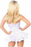 Top Drawer White Satin Steel Boned Corset Dress