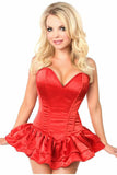 Top Drawer Red Satin Steel Boned Corset Dress