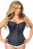 Top Drawer Navy Blue Brocade Steel Boned Corset - Daisy Corsets